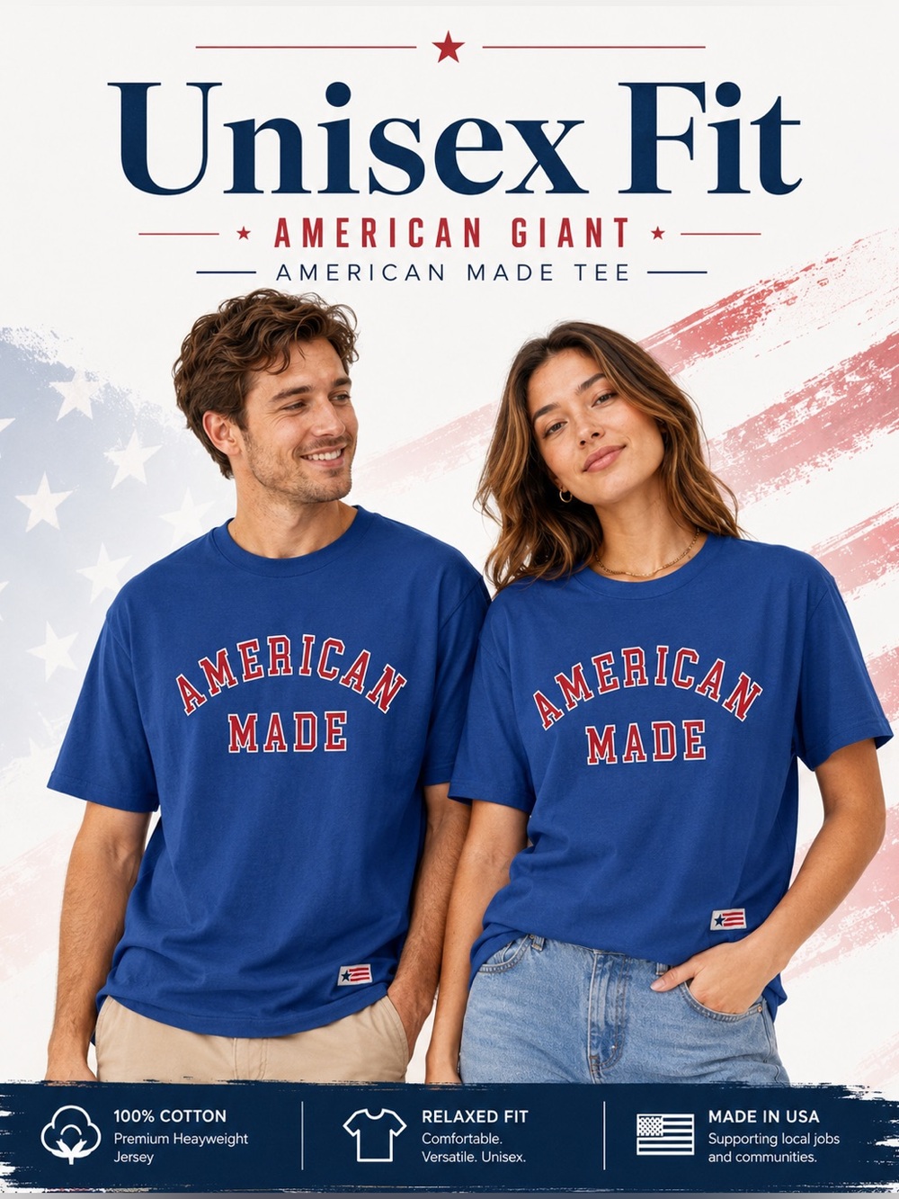 American Giant American Made Graphic Tee Unisex XL Harvest Blue Made in USA New